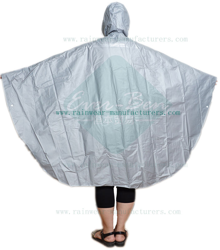 PVC bicycle rain cape-Grey PVC bicycle poncho